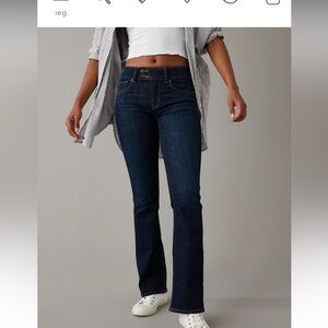 American Eagle Next Level Low-Rise Kick Bootcut Jean 8R Dark Wash